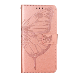 Preklopna torbica Samsung Galaxy S23 FE, WLGO-Butterfly, roza-zlata