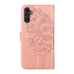 Preklopna torbica Samsung Galaxy S23 FE, WLGO-Butterfly, roza-zlata