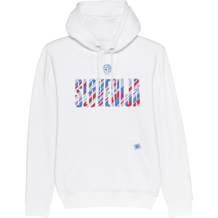 Pulover s kapuco NZS Slovenija, bel, velikost 2XL