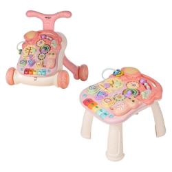 Free 2 Play sprehajalec in aktivnostna mizica Walk&Play 2in1, roza