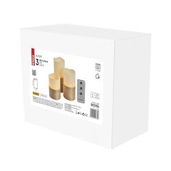 LED dekoracija 3x voščena svečka z vrvico, 3x AAA, notranja, vintage