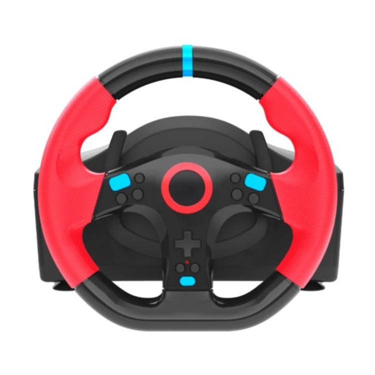 Dirkalni volan za igralne konzole ali PC z gumbi in ergonomskim gumiranim oprijemom.