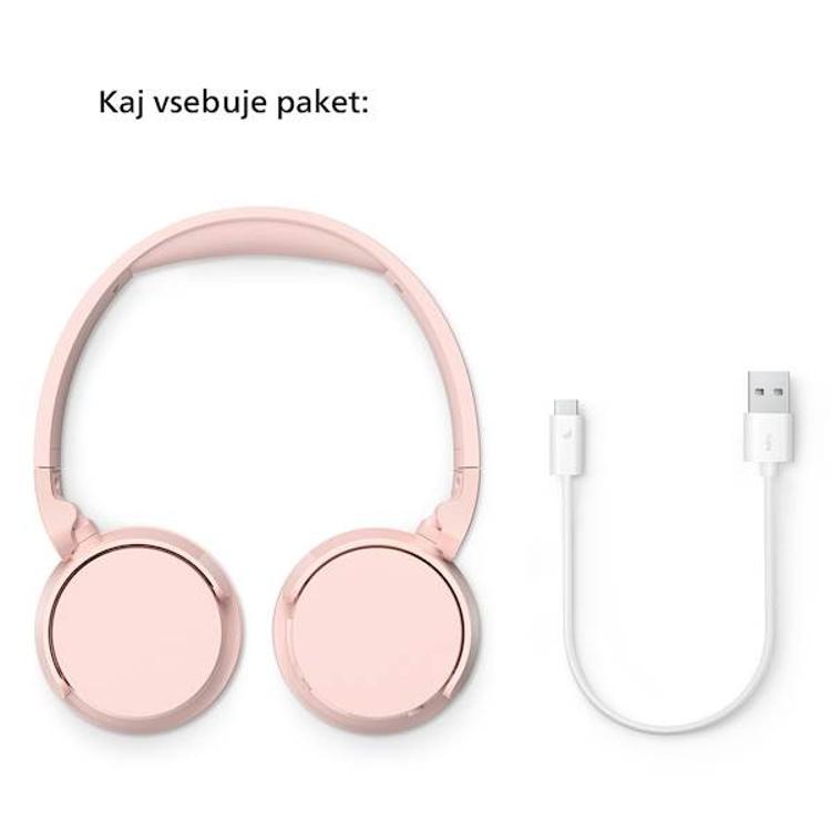 Brezžične slušalke Philips TAH4209PK, roza