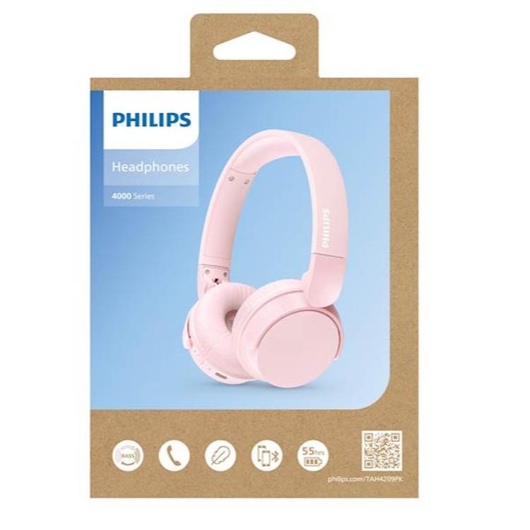 Brezžične slušalke Philips TAH4209PK, roza
