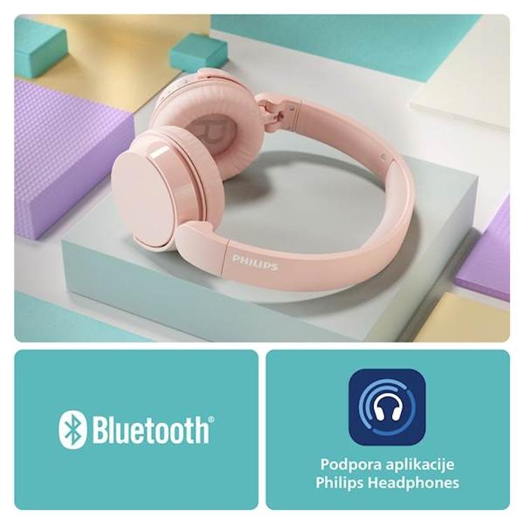 Brezžične slušalke Philips TAH4209PK, roza