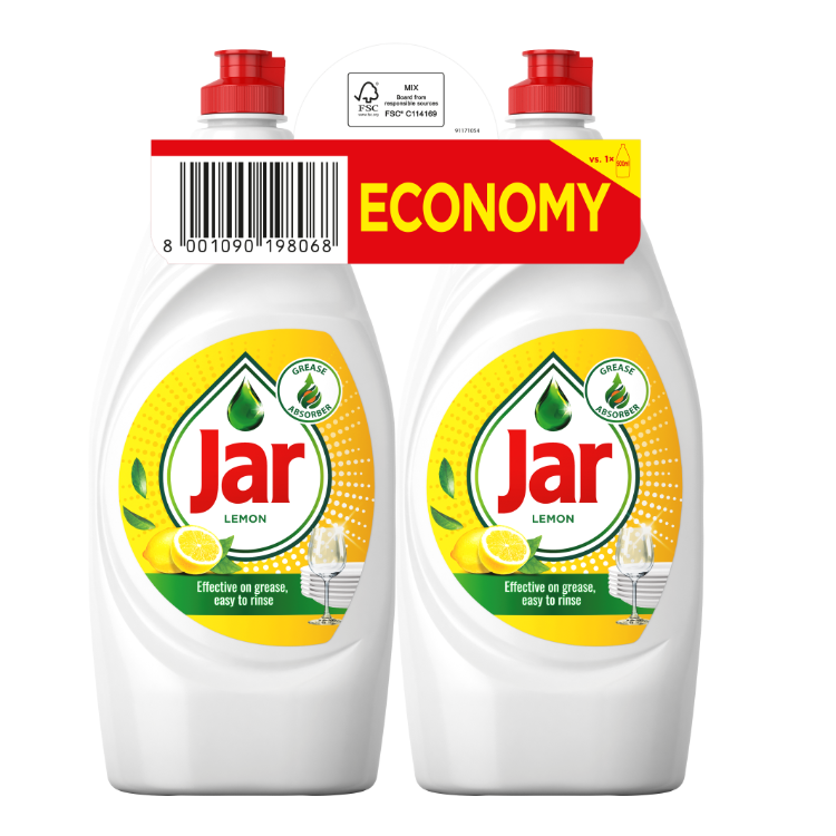 Detergent za pomivanje posode Jar Lemon, 2 x 900 ml
