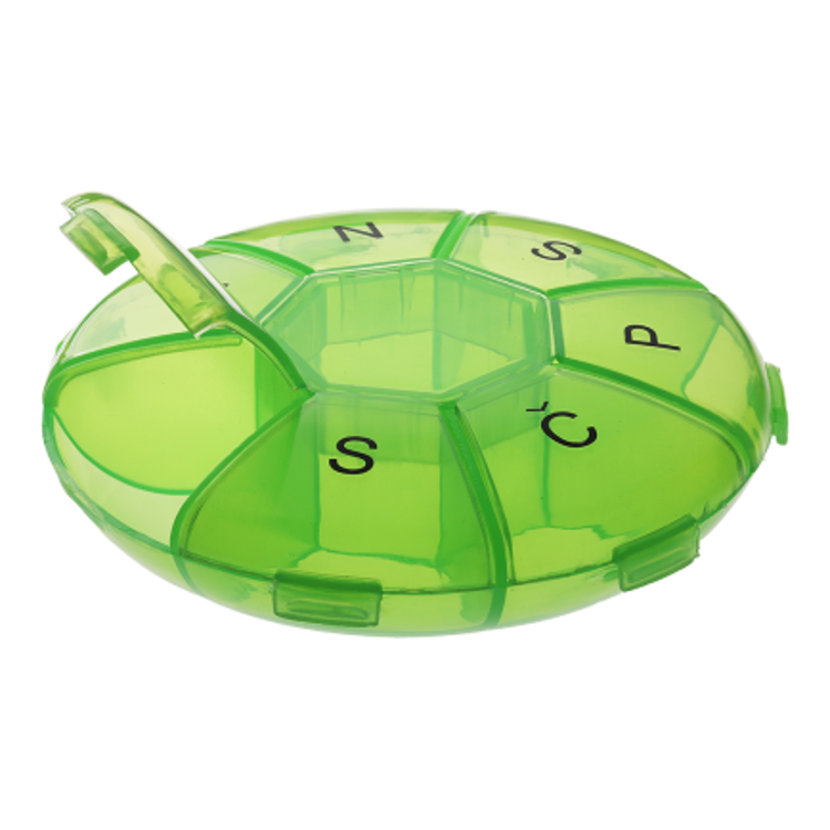 Tedenska posodica za tablete Mediblink Lotus 1x/dan M014, zelena