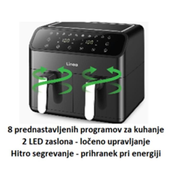 Dvojni cvrtnik na vroči zrak Linea LAFD-0639, 8L, 2000 W