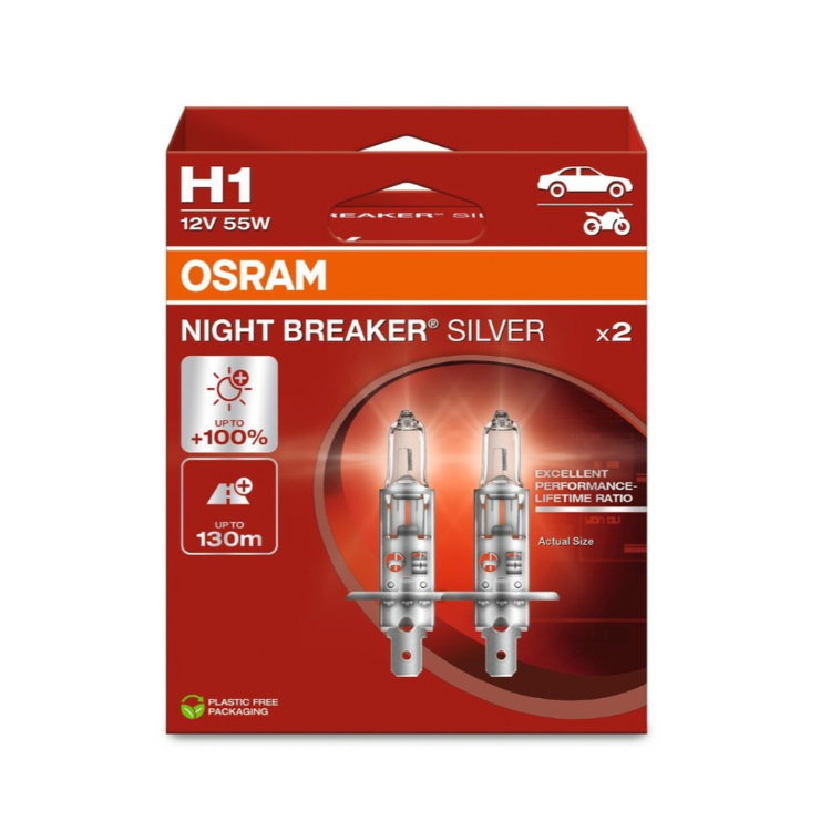 Žarnica Osram H1 12V 55W P14.5S Night Breaker Silver