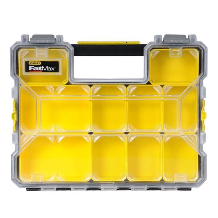 Stanley FatMax organizator za orodje z več predelki in prozornim pokrovom