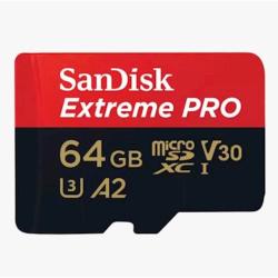 Spominska kartica SanDisk MicroSDXC 64GB Extreme Pro, 200 / 90MB / s, A2, C10, UHS-I, U3, V30