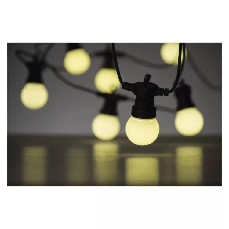 Svetlobna veriga 10 LED, 10x party lučke, 5 m, zunanja in notranja, topla bela