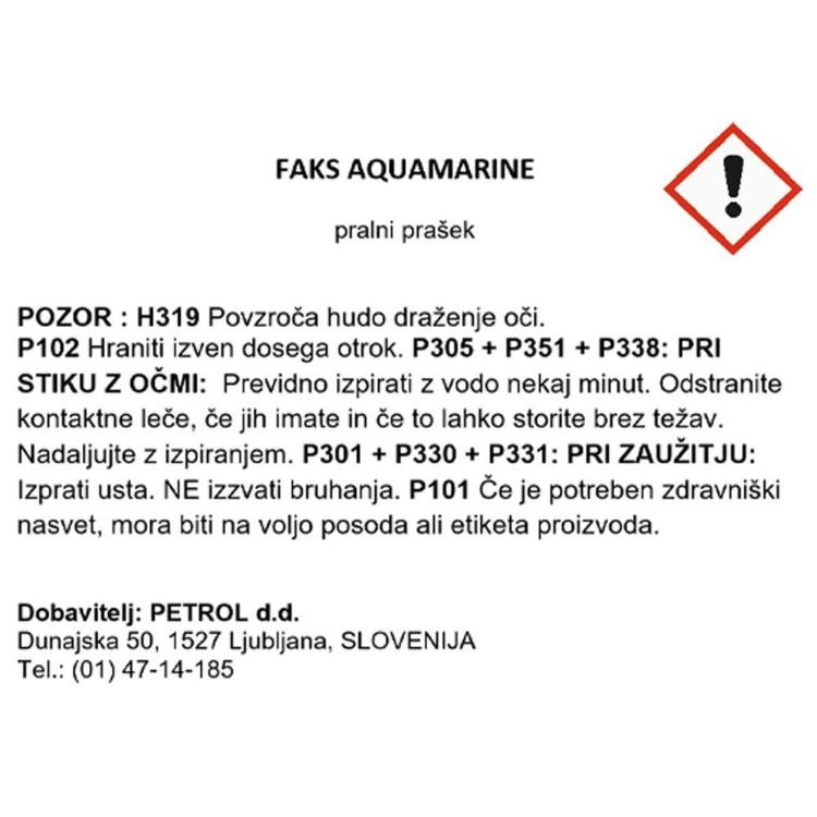 Pralni prašek Faks Aquamarine, 9 kg_3