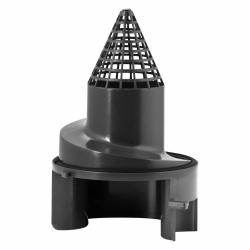 Črn plastičen filter z mrežastim stožčastim vrhom