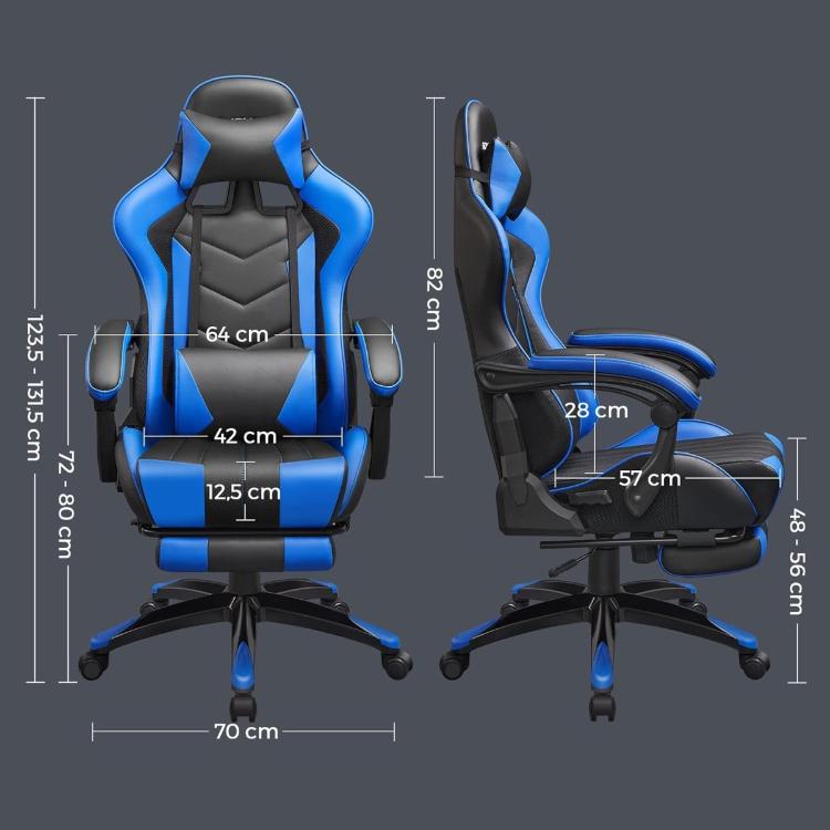 Gaming stol Songmics RCG026B01, črno-moder