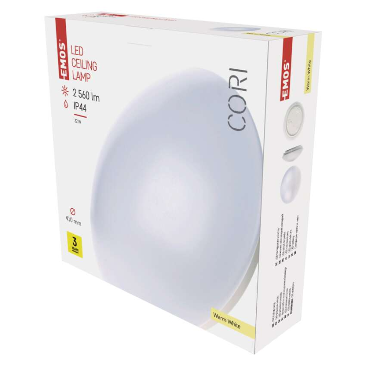 Nadometno LED svetilo Emos CORI, okroglo, 32W, IP44, toplo bela