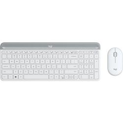 Brezžična tipkovnica Logitech MK470, slim, bela + miška