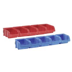 Izberite 10-delni komplet skladiščnih zabojev 656891 Alutec, rdeče in modre barve