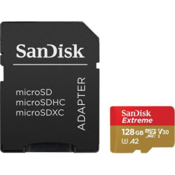Spominska kartica Sandisk MicroSDXC 128GB Extreme, 190 / 90MB / s, A2, UHS-I, V30, U3, C10