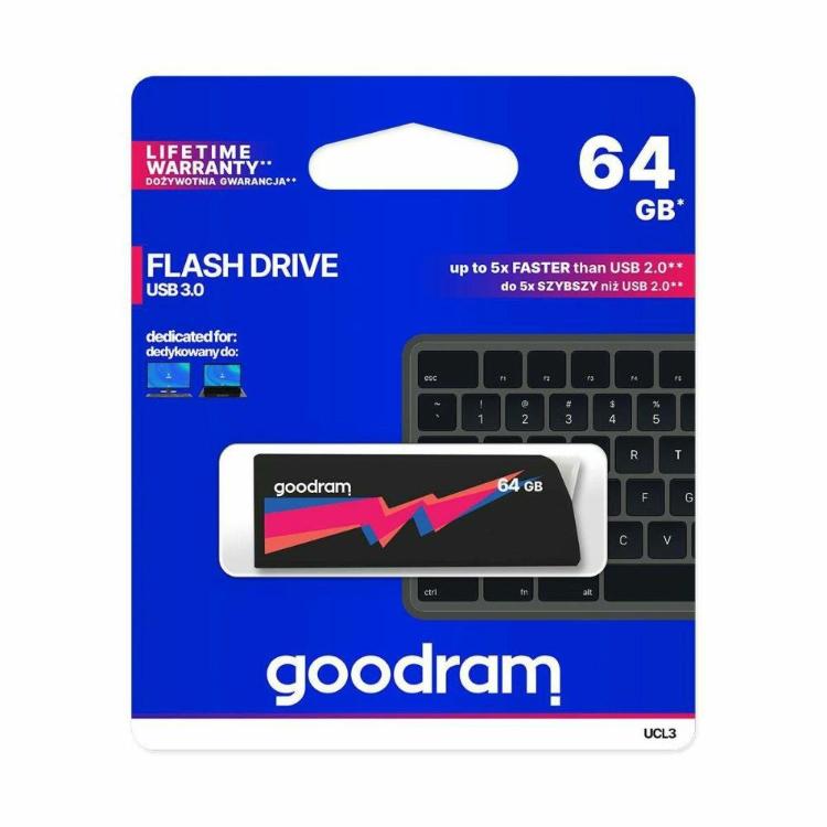 USB ključ 3.0, 64 GB, Goodram, črna
