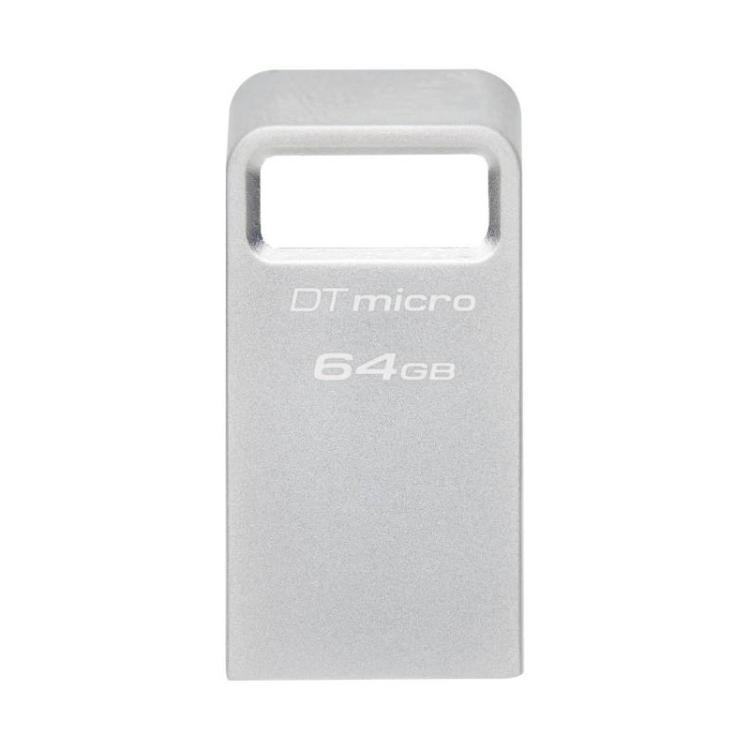 USB Ključ Kingston 64GB DT Micro, 3.1, srebrn, kovinski, micro format, 3.2.