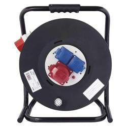 Zunanji kolutni podaljšek Emos 33 m / 3 vtičnice / črni / guma / 230V/400V / 2,5 mm2