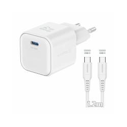 Kompaktni polnilnik Swissten GaN 35 W v elegantni beli izvedbi z večstopenjsko zaščito in podporo hitremu polnjenju Power Delivery zagotavlja varno, hitro in zanesljivo napajanje doma, v pisarni ali na potovanjih.