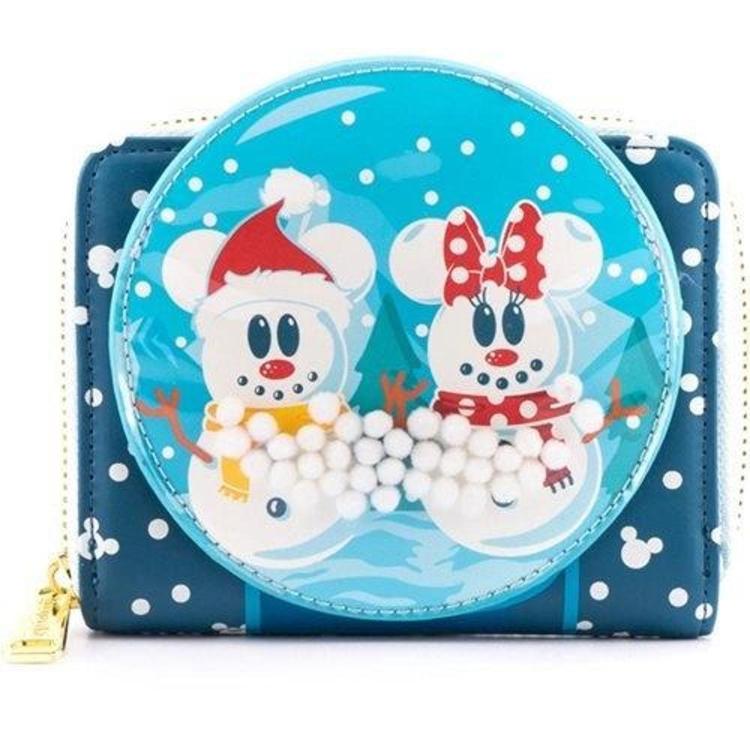 Denarnica Loungefly Disney Snowman Mickey and Minnie Mouse Snow Globe