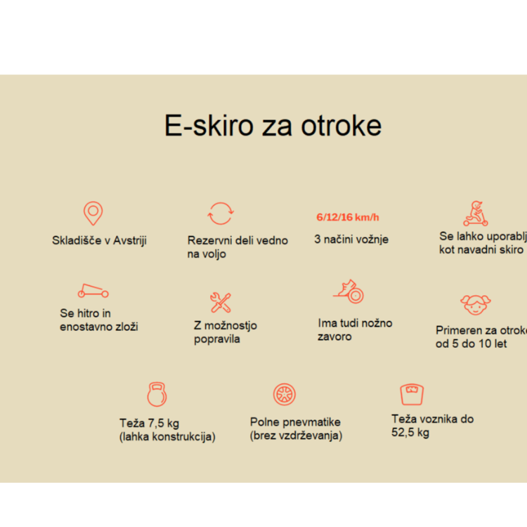 Otroški električni skiro Comscoot SCOOTY
