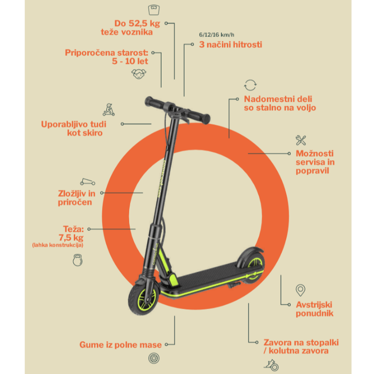 Otroški električni skiro Comscoot SCOOTY