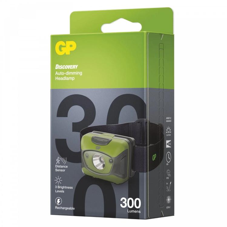 Naglavna LED svetilka GP CHR41, 300 lm