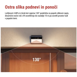 Zunanja baterijska kamera GoSmart IP-1100G WALL z WiFi in sončnim panelom, 130° kotom zajema ter nočnim vidom.