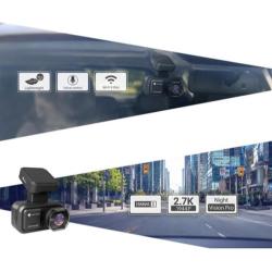 Navitel R88 PRO GPS avtomobilska kamera v črni barvi, prikazana s sprednje strani z objektivom 5 MP in zunanjim GPS modulom.