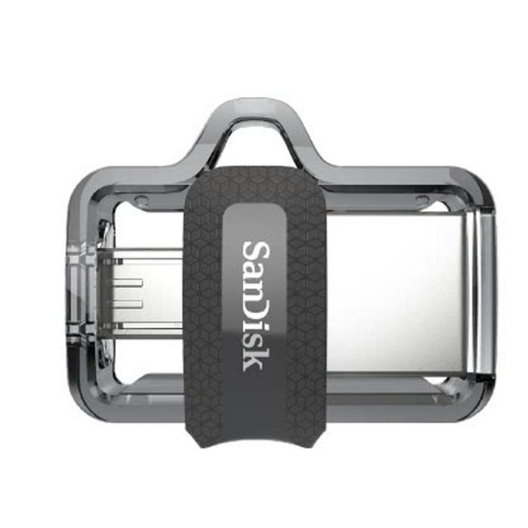 USB ključ & Micro USB 64 GB, Ultra Dual, 3.0, SanDisk, srebrno-črn, drsni priključek_1
