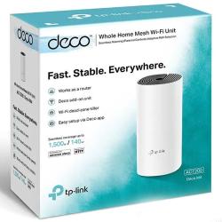 Mesh sistem TP‑Link Deco M4 z moderno belo zasnovo, podporo za Amazon Alexa in pokritostjo do 140 m² predstavlja idealno rešitev za hitro, stabilno in enotno Wi‑Fi omrežje v celotnem domu.