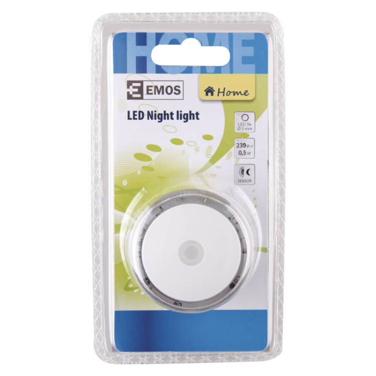 Nočna 3 LED lučka Emos P3306, 230V s fotosenzorjem