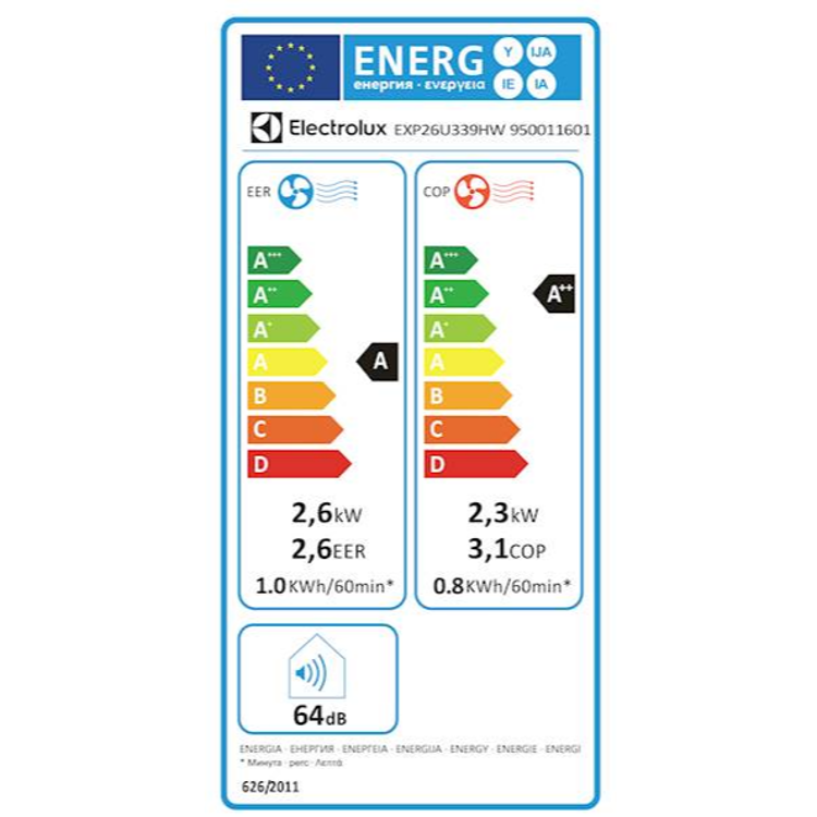 Prenosna klima Electrolux EXP26U339HW, 2,6 kW, hlajenje + gretje, WiFi