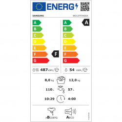 Pralno-sušilni stroj Samsung WD12TP34DSX/S7 12/8 kg, Q-drive, Auto dose, 1400, črna