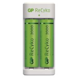 Polnilec baterij GP Eco E211 + 2× AA GP ReCyko 2000