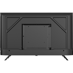 Zadnja stran televizorja Blaupunkt 43FCT6000S z nosilcem VESA, vidni priključki in stabilni nogici.