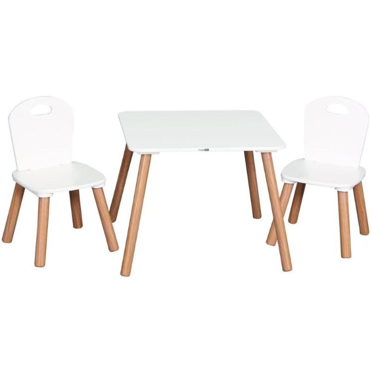 FreeON stol in mizica athena z dvema stolčkoma, bela