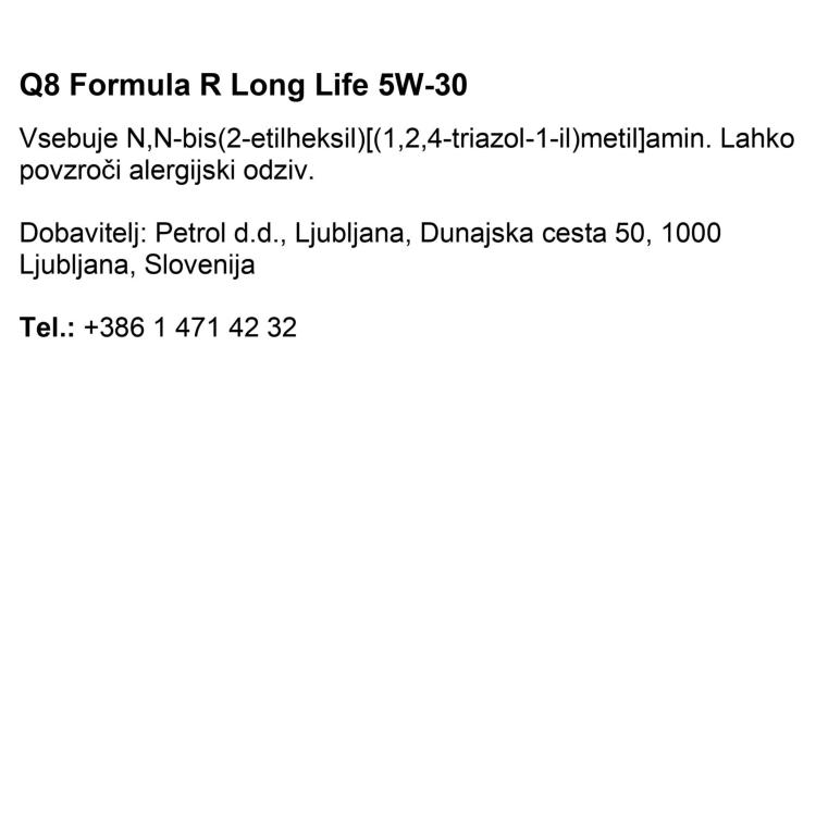 Q8 Formula R Long Life 5W-30, 4l_3