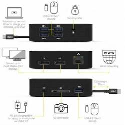 Priklopna postaja PORT Type-C, potovalni, 2x4K