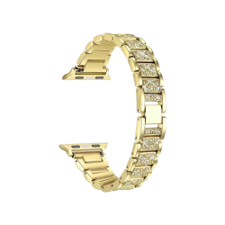  Zlat kovinski pašček z bleščečimi kristali, prestižen videz in natančna izdelava, za Apple Watch (38/40/41).