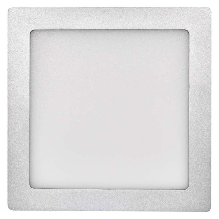 Nadometni LED panel Emos, kvadratni, srebrn, 18W, nevtralno bela