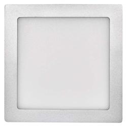 Nadometni LED panel Emos, kvadratni, srebrn, 18W, nevtralno bela