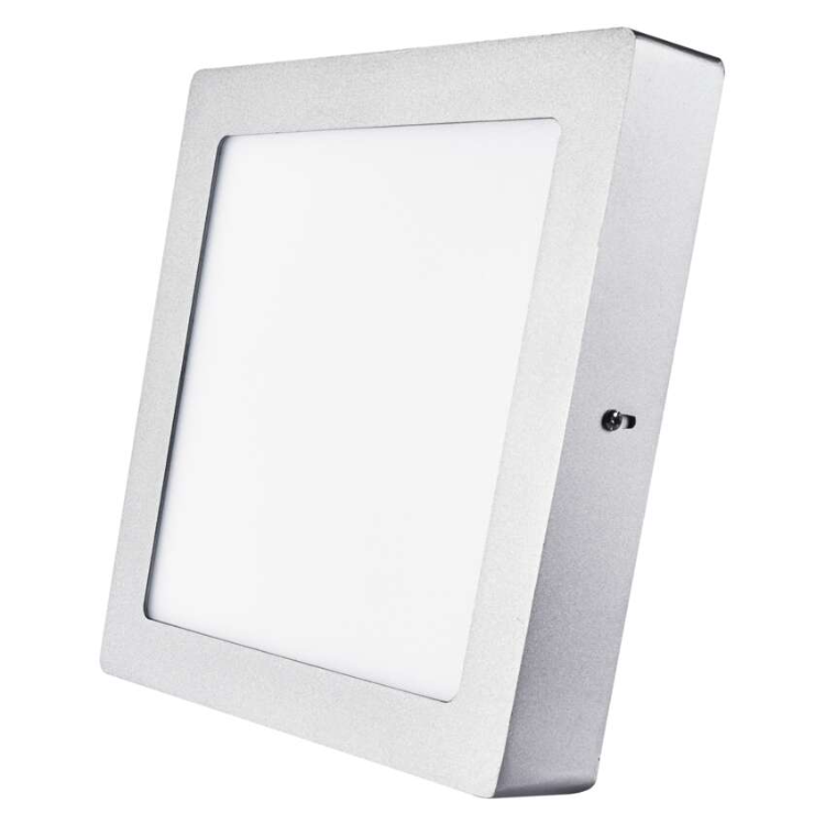 Nadometni LED panel Emos, kvadratni, srebrn, 18W, nevtralno bela