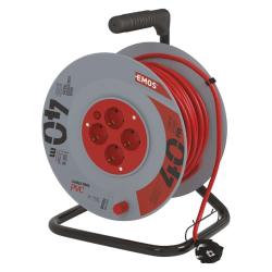 Kolutni podaljšek Emos 40 m / 4 vtičnice / oranžni / PVC / 230 V / 1,5 mm2_1