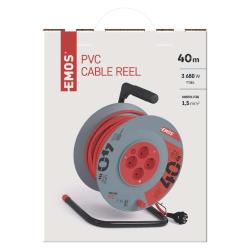 Kolutni podaljšek Emos 40 m / 4 vtičnice / oranžni / PVC / 230 V / 1,5 mm2_2