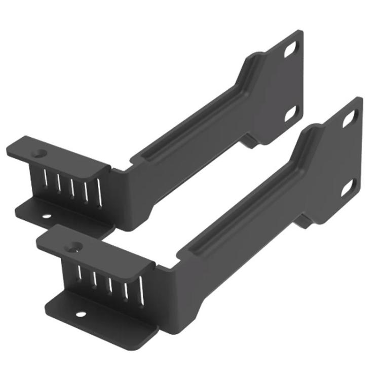 Kovinska nosilca za montažo MikroTik naprave v 19-palčno rack omaro.